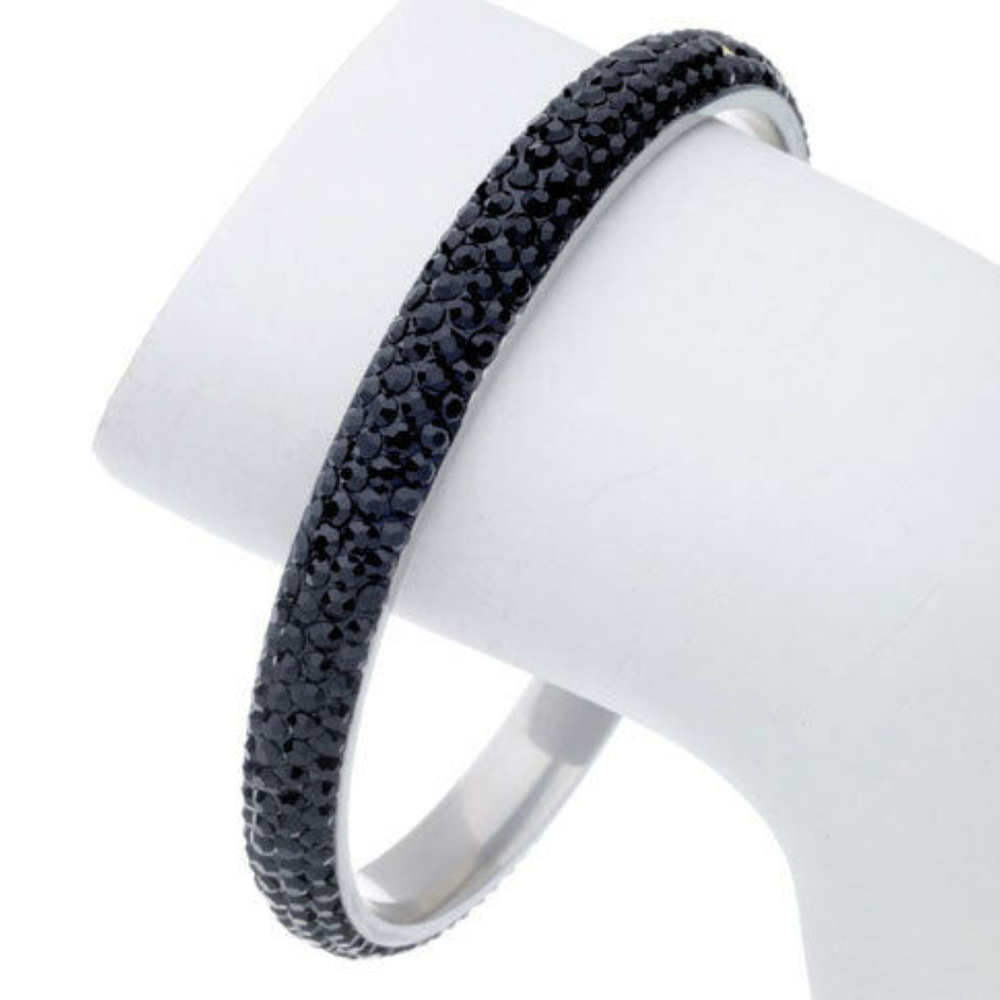 NWT bangle bracelet crystal 4 row black or pink - Picture 2 of 5